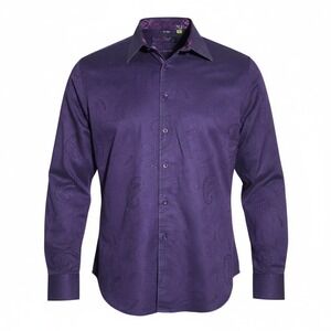 Robert Graham Purple Paisley Button Up Shirt Men's XL Long Sleeve Cotton A13
